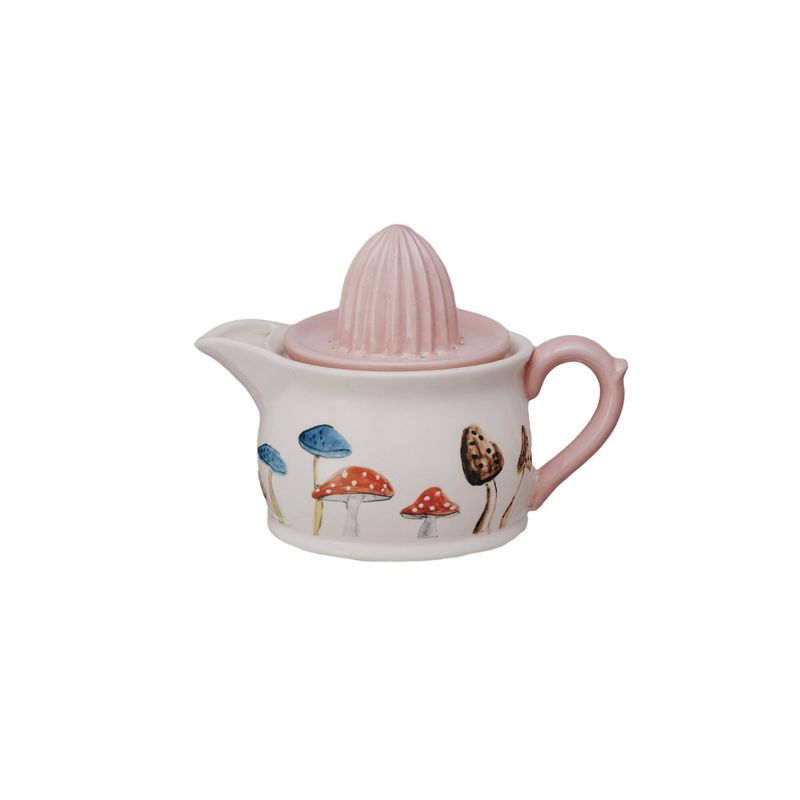Stoneware Pitcher Juicer - Mushrooms