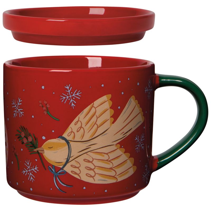 Mug Lidded - Season's Tweetings