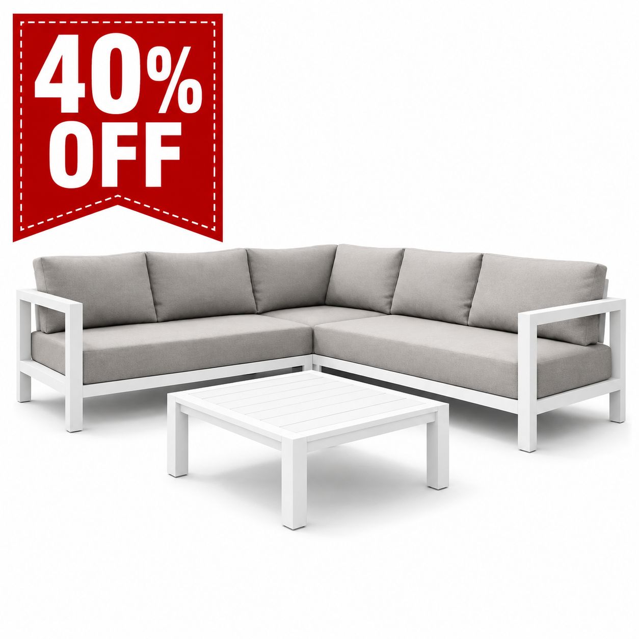 Atlantic 3PC Sectional Set - White