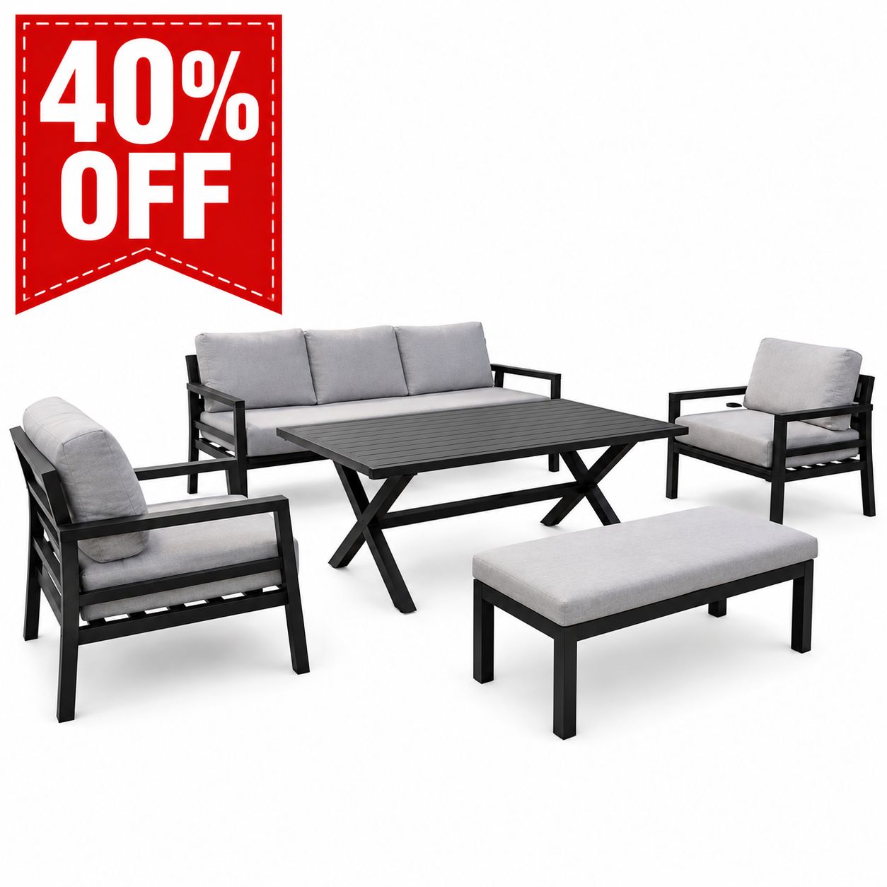 Mantua Conversation Set - Gunmetal