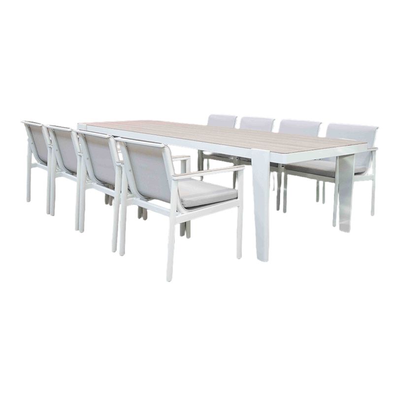 Cayman Aluminum Dining Set - 8 Chairs 1 Table
