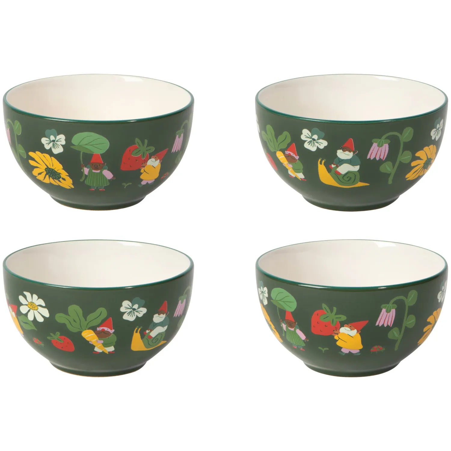 Bowls Set of 4 Gnome Grown
