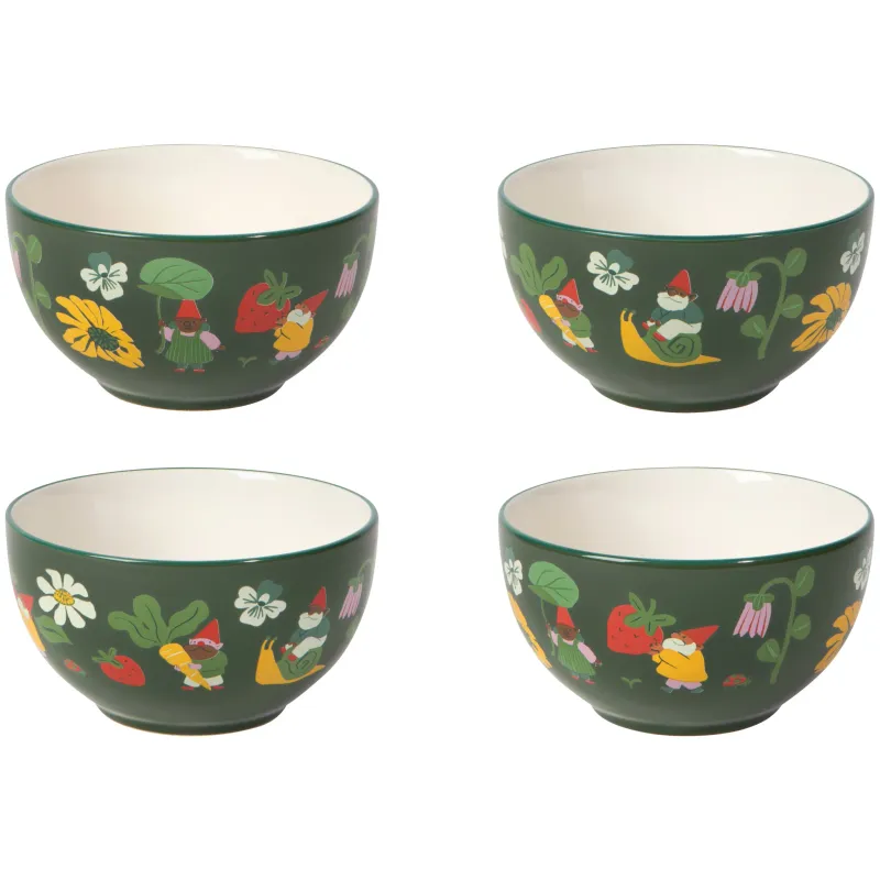 Bowls Set of 4 Gnome Grown