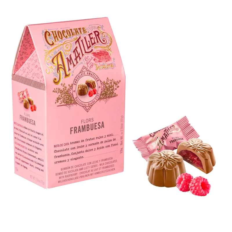 Amatller Milk Chocolate with Raspberry 72g