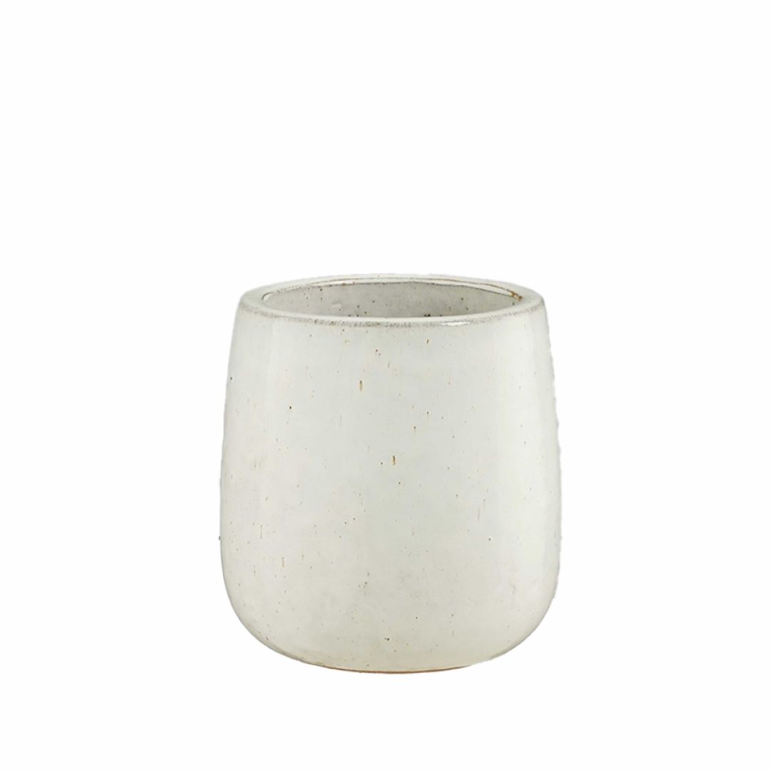 Torino Pot Round, Color: White, Size: h24xd23cm