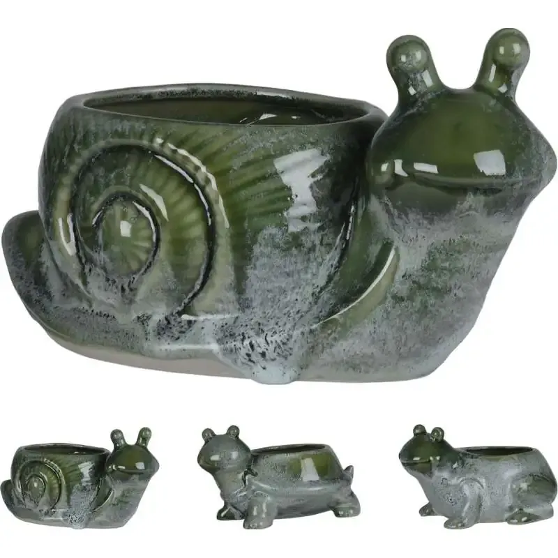 Flower Pot Green Animal, Variety: Frog