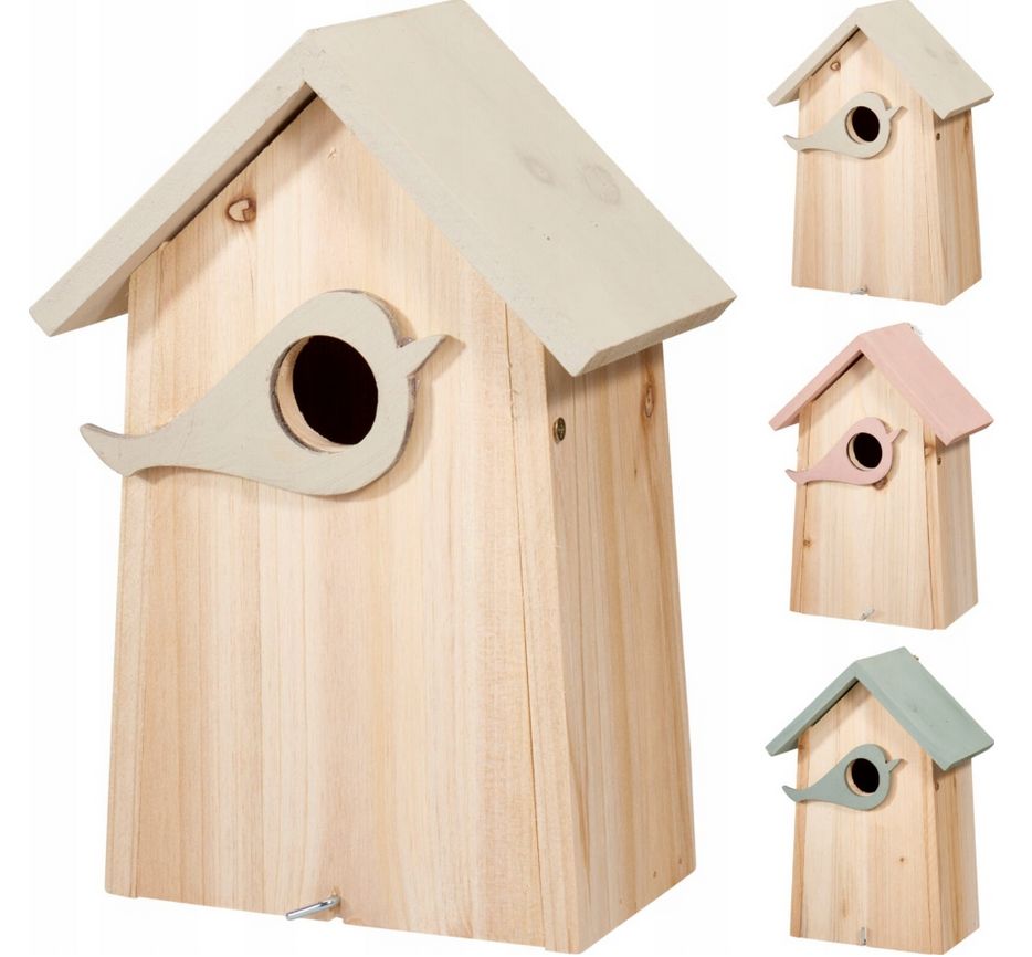Bird House Wood 16X10X23cm