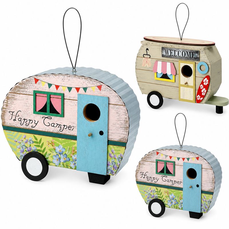 Bird House Caravan 24X9X17cm