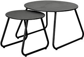 Side Table Set 2Pcs Black