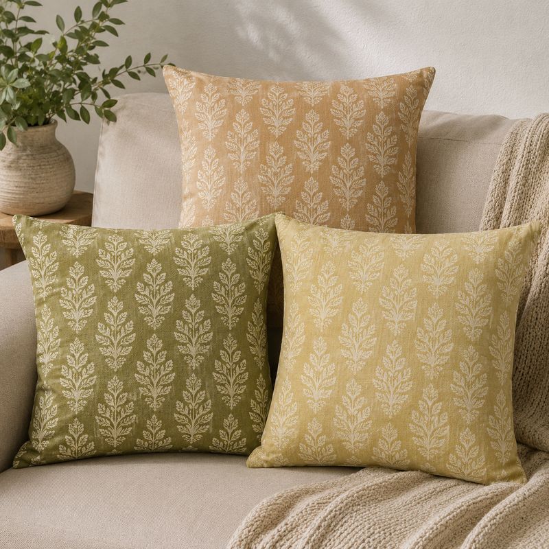 Cushion Digital Leaf Print 45x45cm