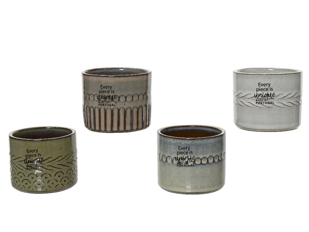 Planter Stoneware Reactive Glaze 4 Assorted D7cm