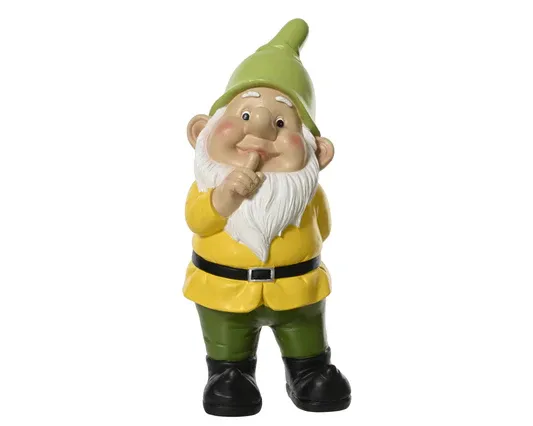 Gnome Polyresin 34.5cm Yellow