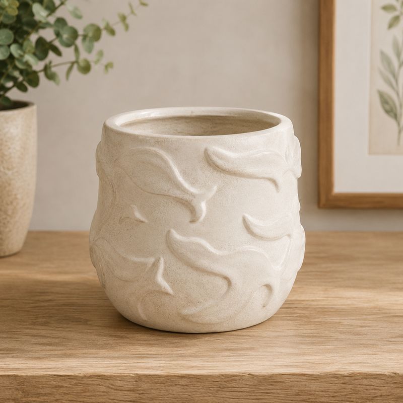 Planter Porcelain Reaction Glaze Fishes D16cm