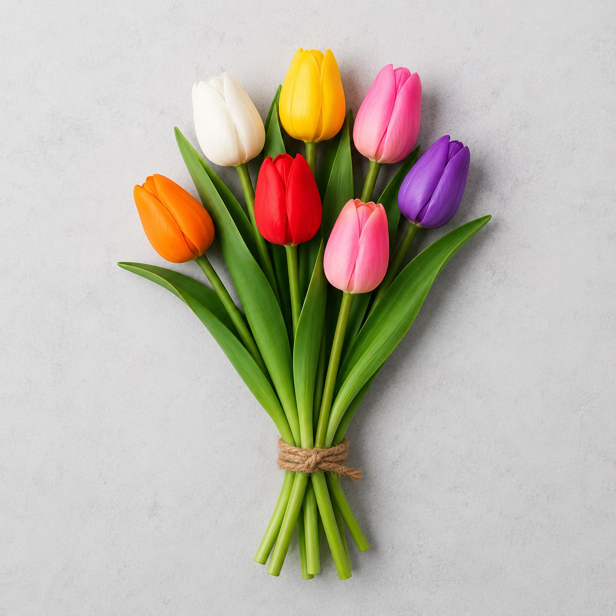Artificial Tulip 39cm Real Touch Bundle of 8 Mixed Colours Artificial Tulip 39cm Real Touch Bundle of 8 Mixed Colours
