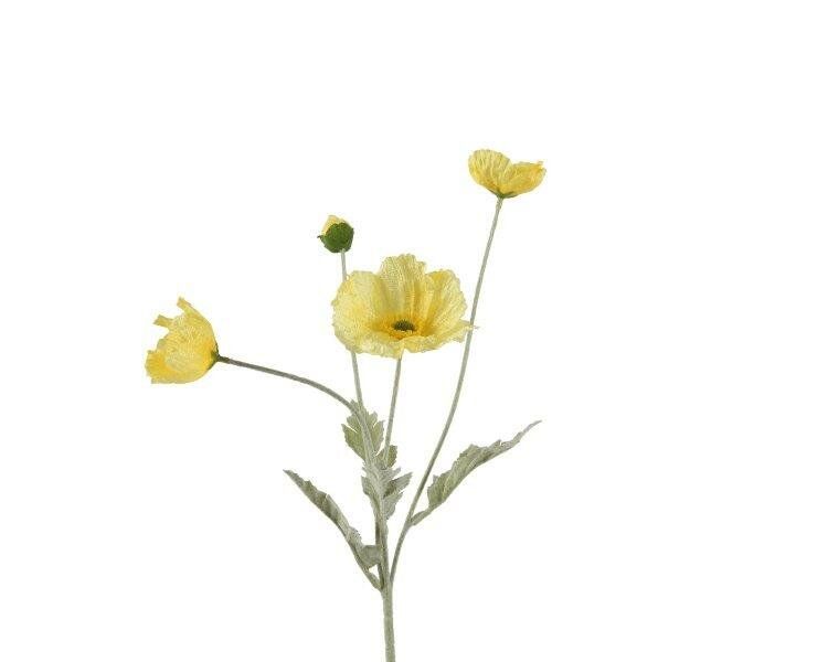 Artificial Poppy on Stem 63cm Yellow