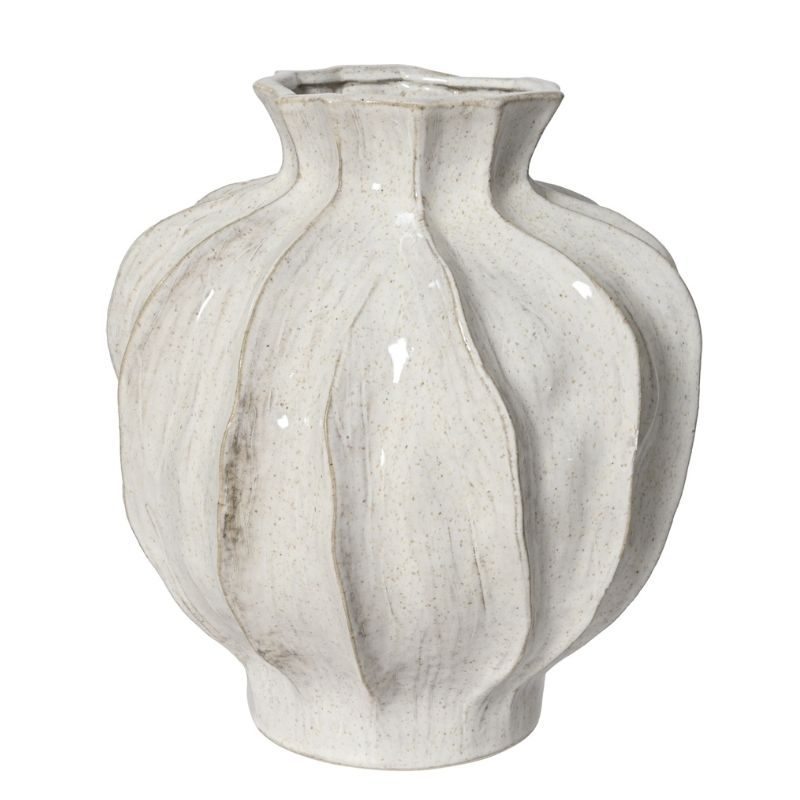 Vase Stoneware Glossy 25.8cm White