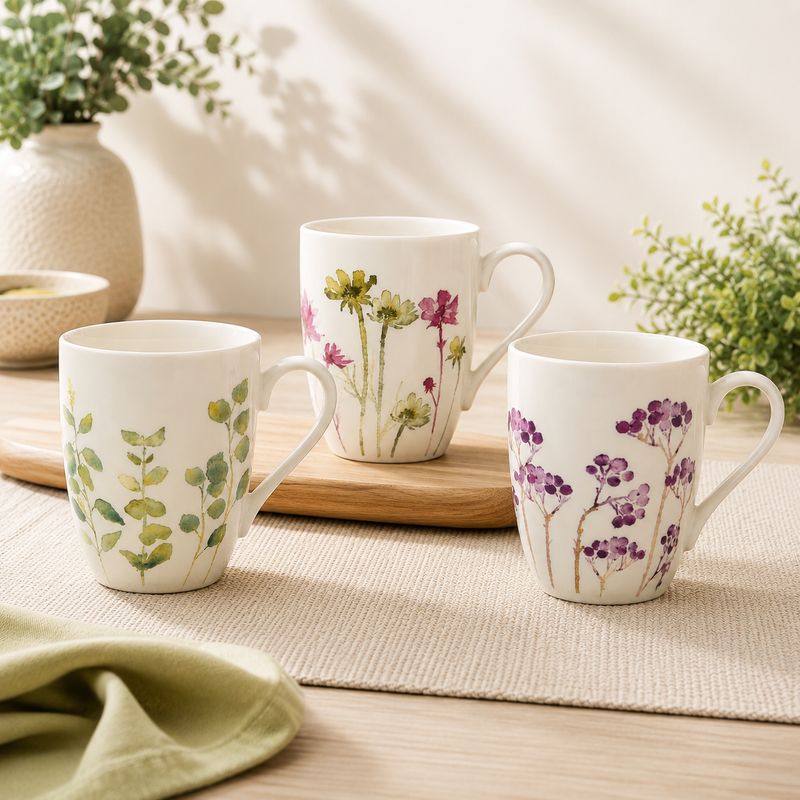 Mug Porcelain Matt Flower 3 Assorted Mug Porcelain Matt Flower 3 Assorted