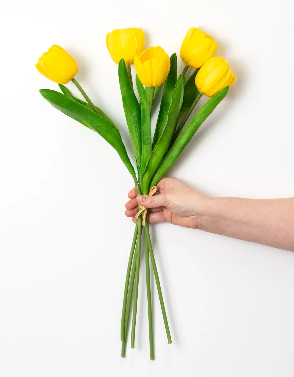 Artificial Tulip 40cm Real Touch Bundle of 5 Artificial Tulip 40cm Real Touch Bundle of 5, Color: Yellow