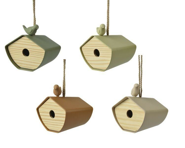 Birdhouse Bamboo Fibre with Bird 12cm Birdhouse Bamboo Fibre with Bird 12cm
