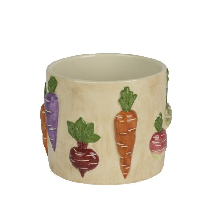 Planter Dolomite Shiny Radishes D14cm
