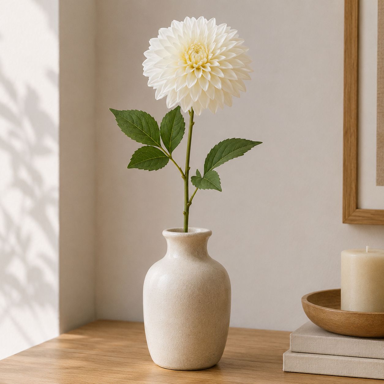 Artificial Dahlia on Stem Spray 67cm White