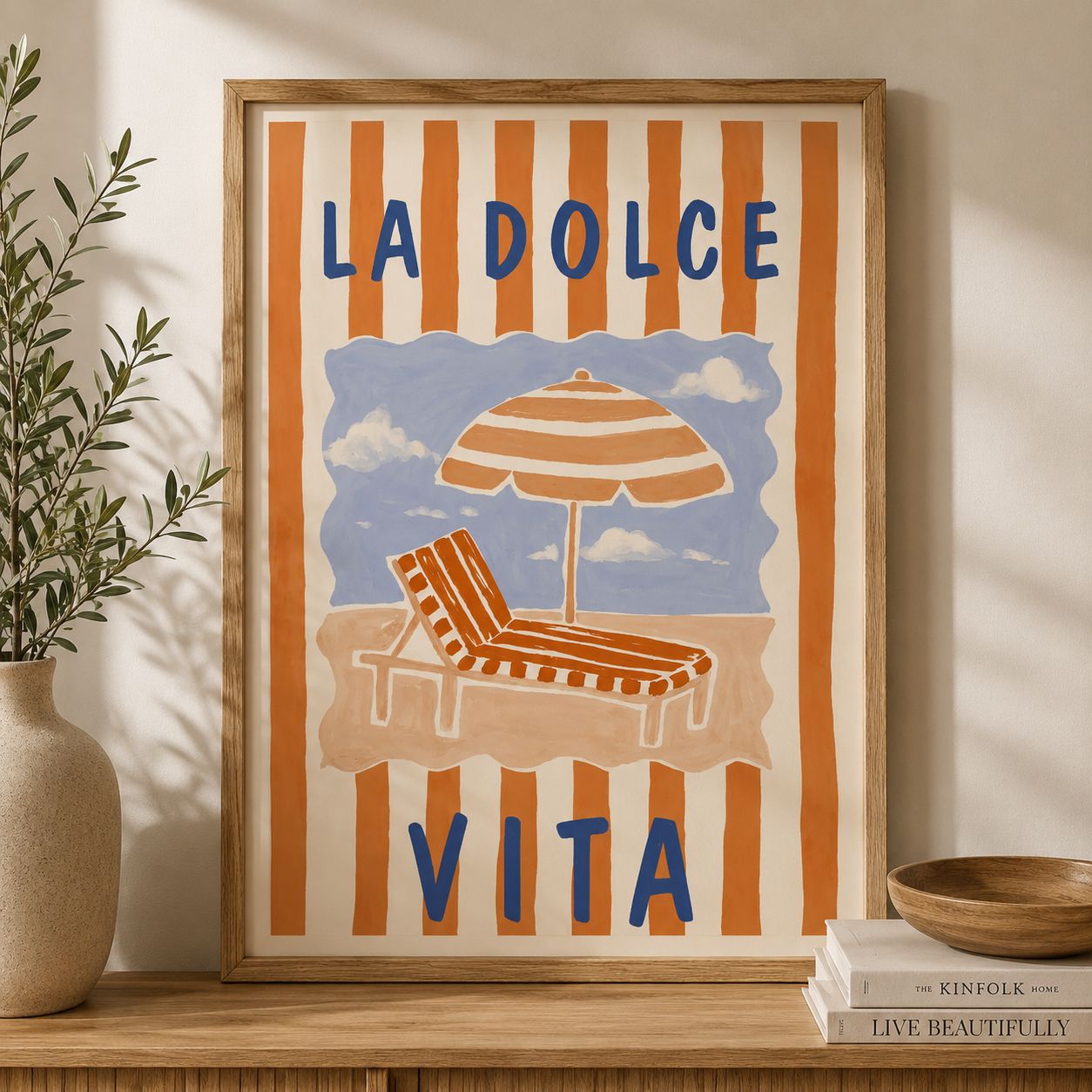 Wall Deco Canvas Enamel Finish Dolce Vita 60x90cm