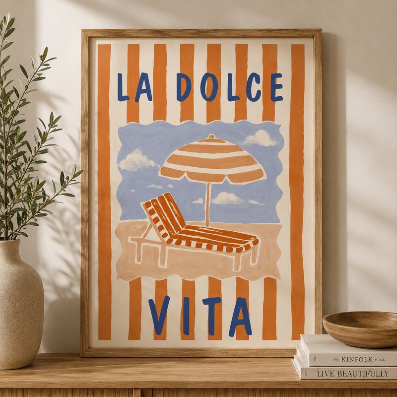 Wall Deco Canvas Enamel Finish Dolce Vita 60x90cm