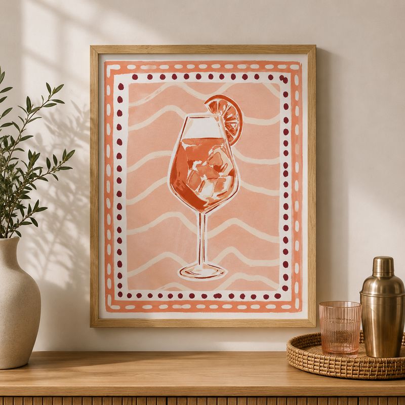 Wall Decor Canvas Orange Cocktail 40x50cm