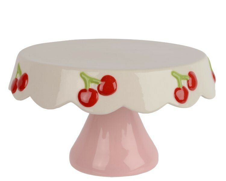Cake Stand Porcelain Round Cherry 24cm Cake Stand Porcelain Round Cherry 24cm