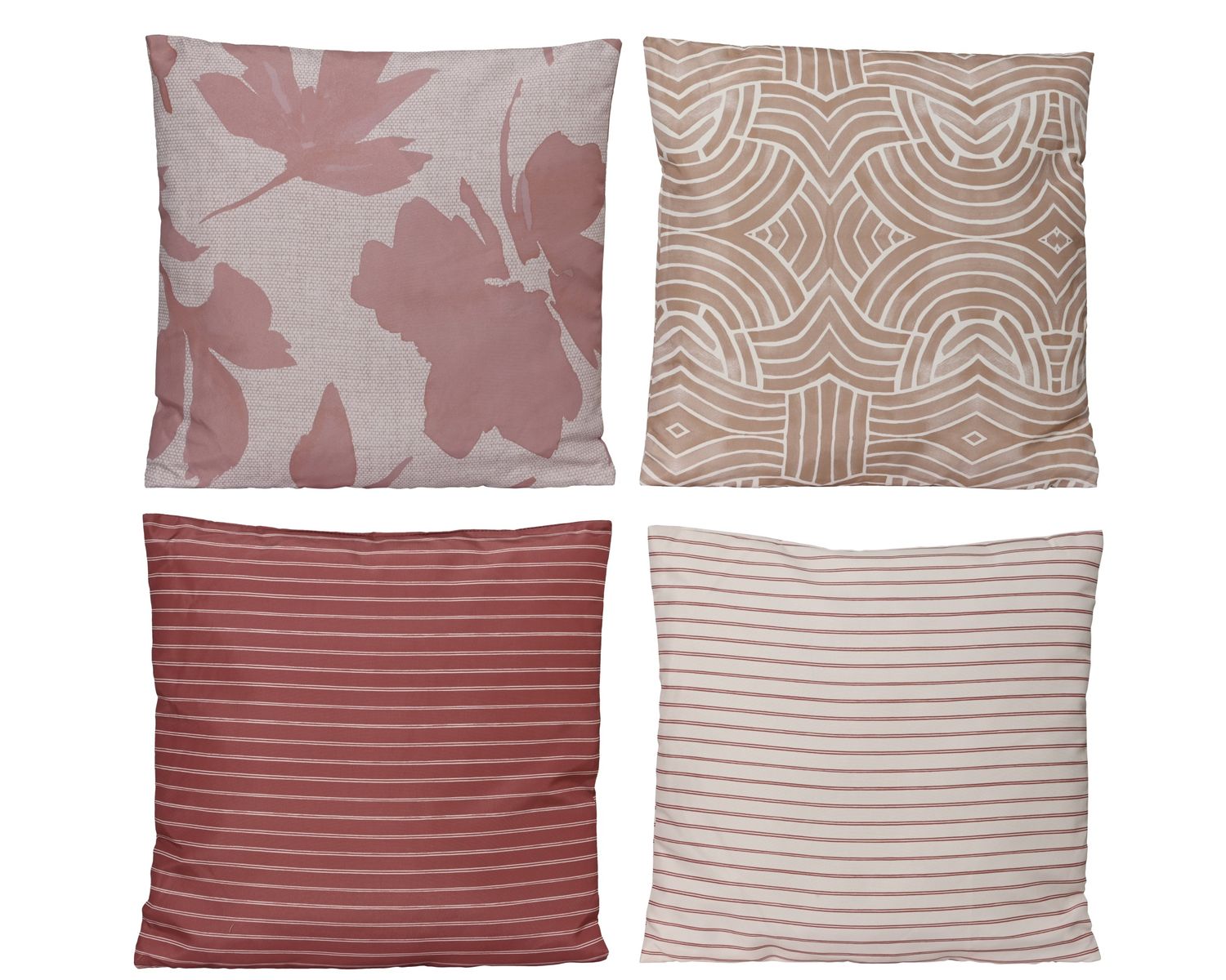 Outdoor Cushion 45x45cm 4 Assorted White/Pink Print