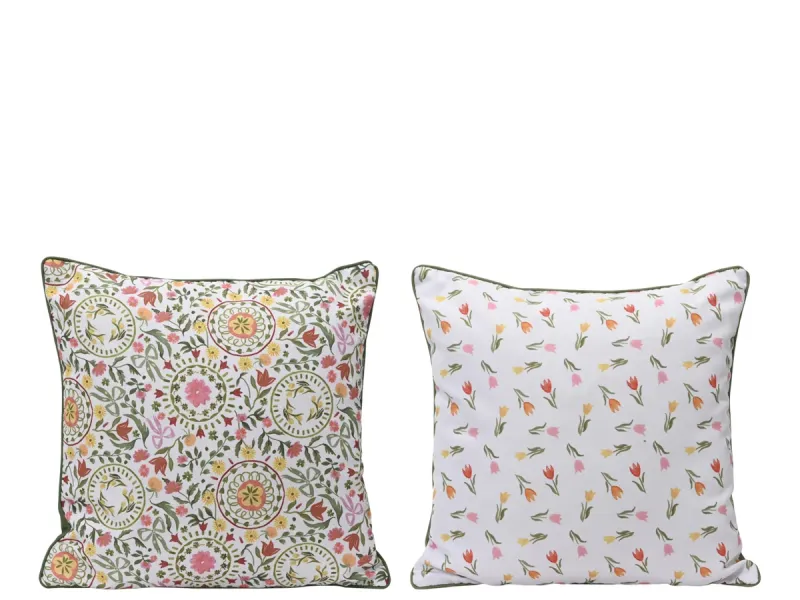 Outdoor Cushion 45x45cm 2 Assorted Flower Print