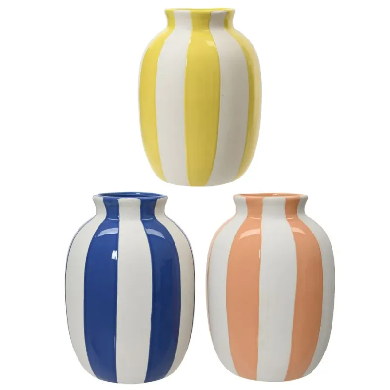 Vase Porcelain Stripe 21cm