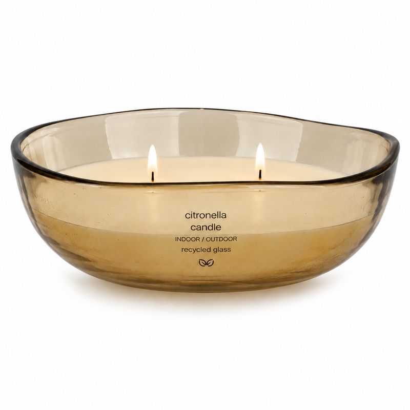 Citronella Candle in Recycled Glass 20cm