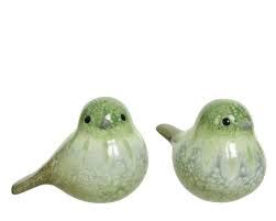 Bird Terracotta 2 Assorted H.7cm Green