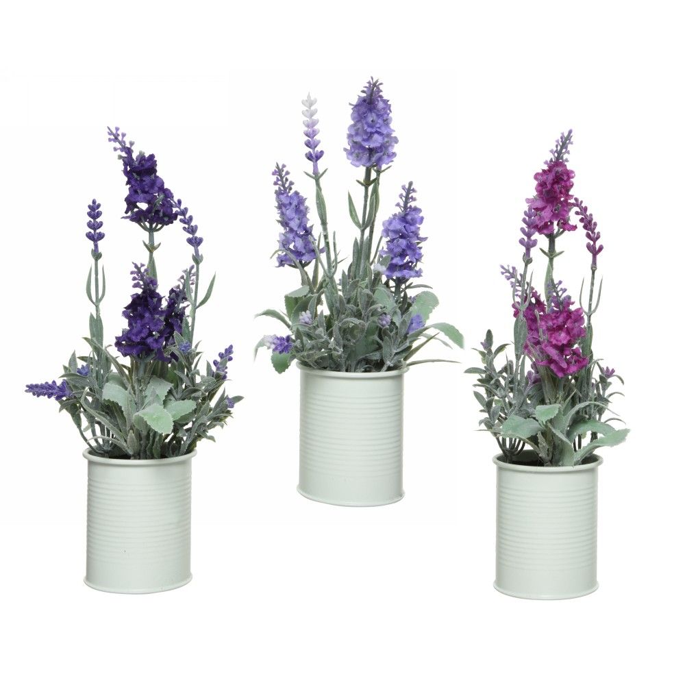 Artificial Lavender in Pot 26cm - 3 Assorted