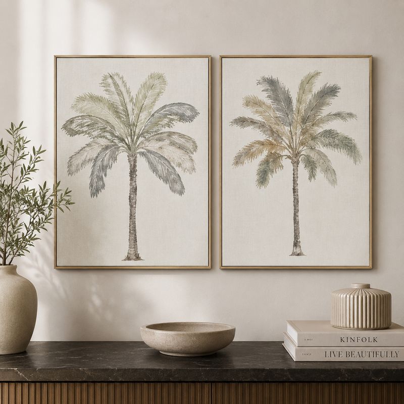 Wall Decor Canvas Palm 30x40cm 2 Assorted