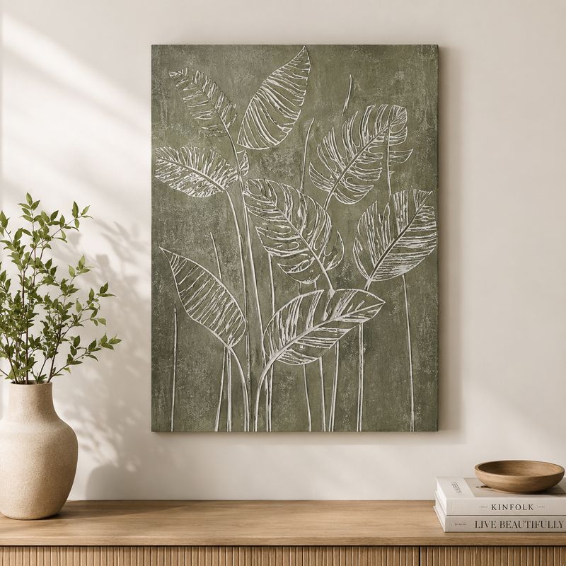 Wall Decor Canvas Palm Leaf 60x80cm