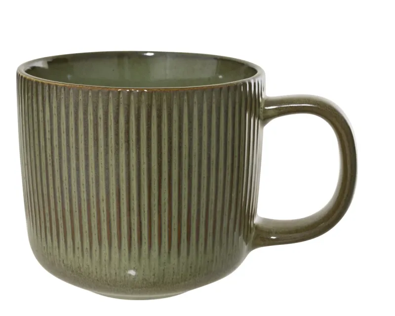Mug Reactive Glaze Embossed Stripe