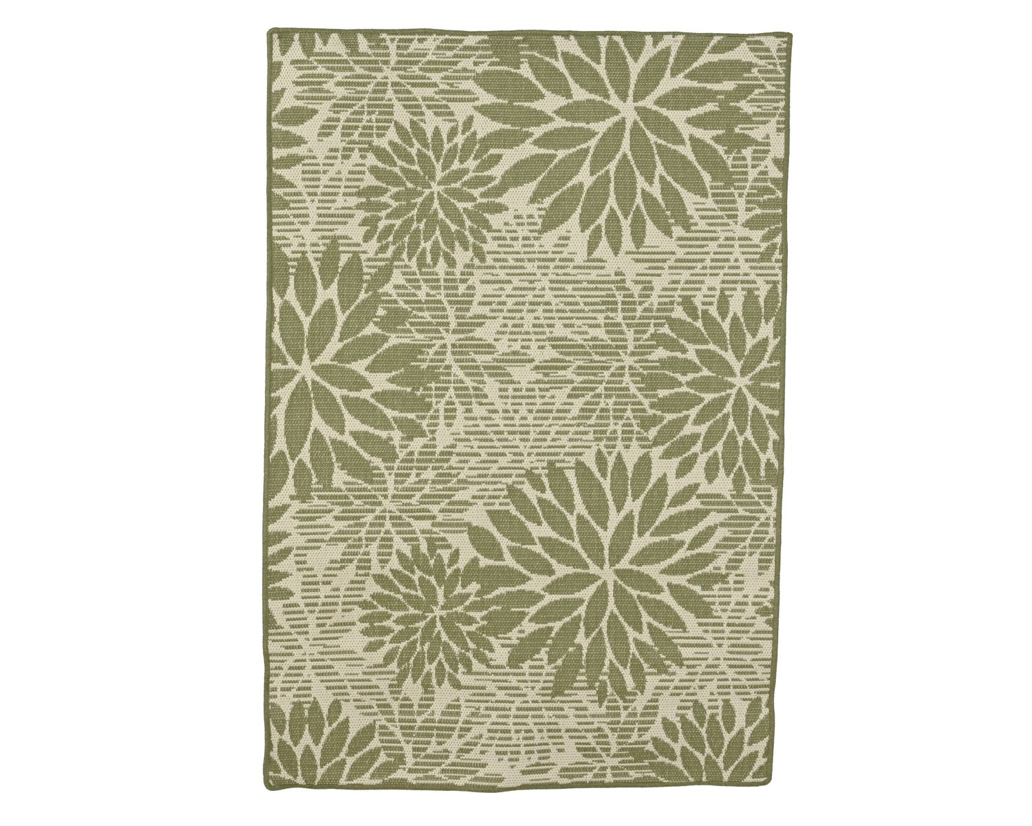 Indoor Outdoor Rug 180x120cm  Green  Flower
