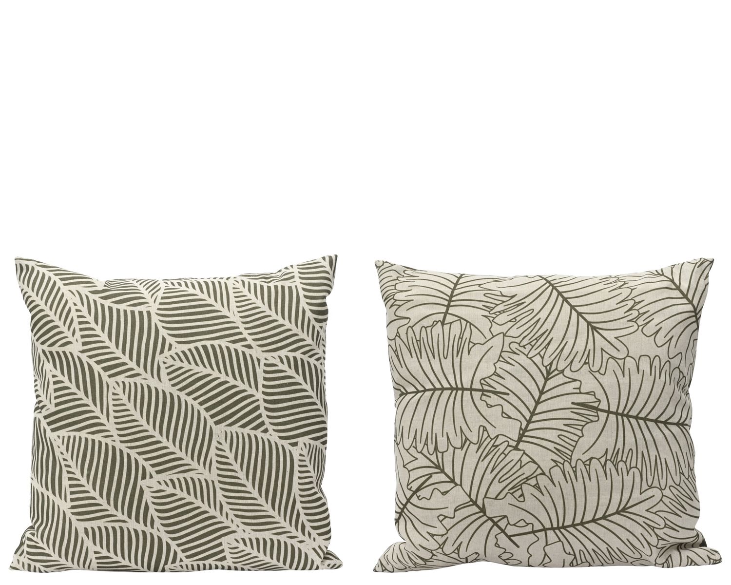 Outdoor Cushion 45x45cm 2 Assorted Green Leaf Print