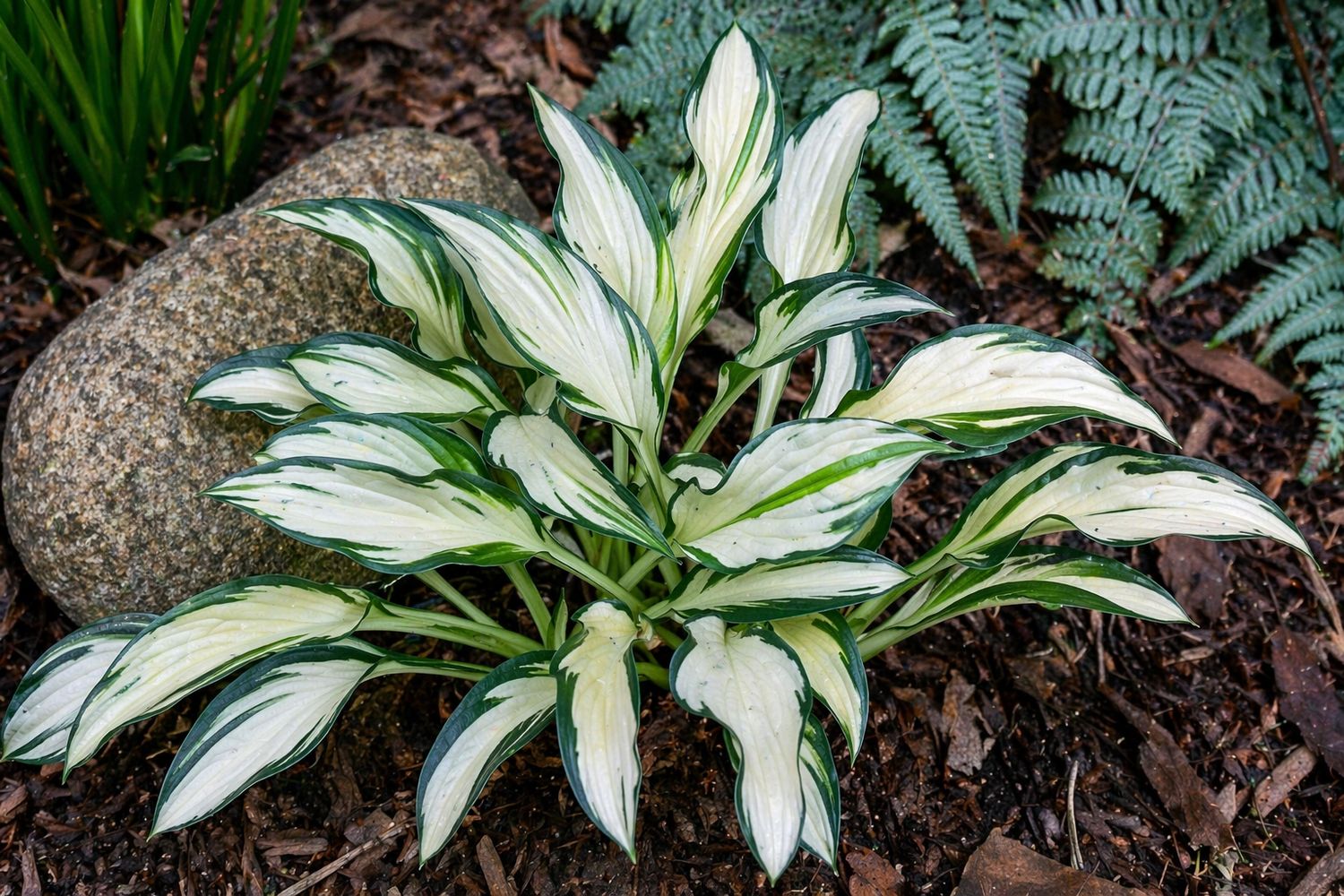 Hosta (Plantain Lily) - Fireworks Hosta (Plantain Lily) - Fireworks