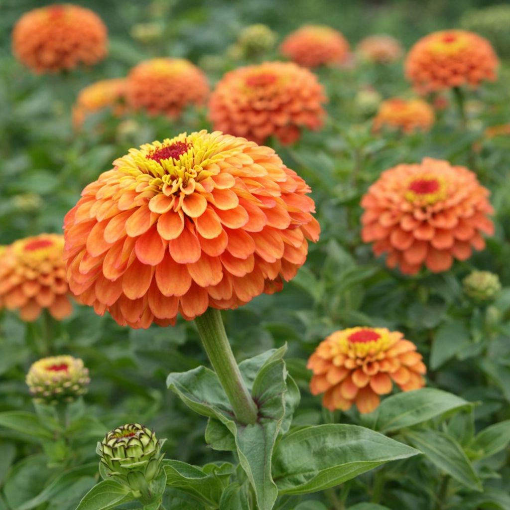 Zinnia - Queeny Lime Orange (6 Pack Regular)