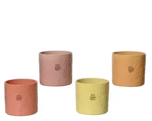 Planter Stoneware Flower Shiny