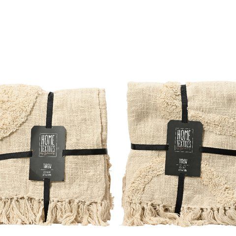 Throw Cotton Tufted Wave  - 2 Assorted Designs