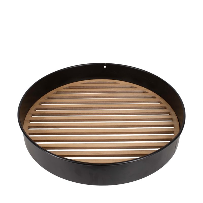 Frame Round Stripes Metal Wood