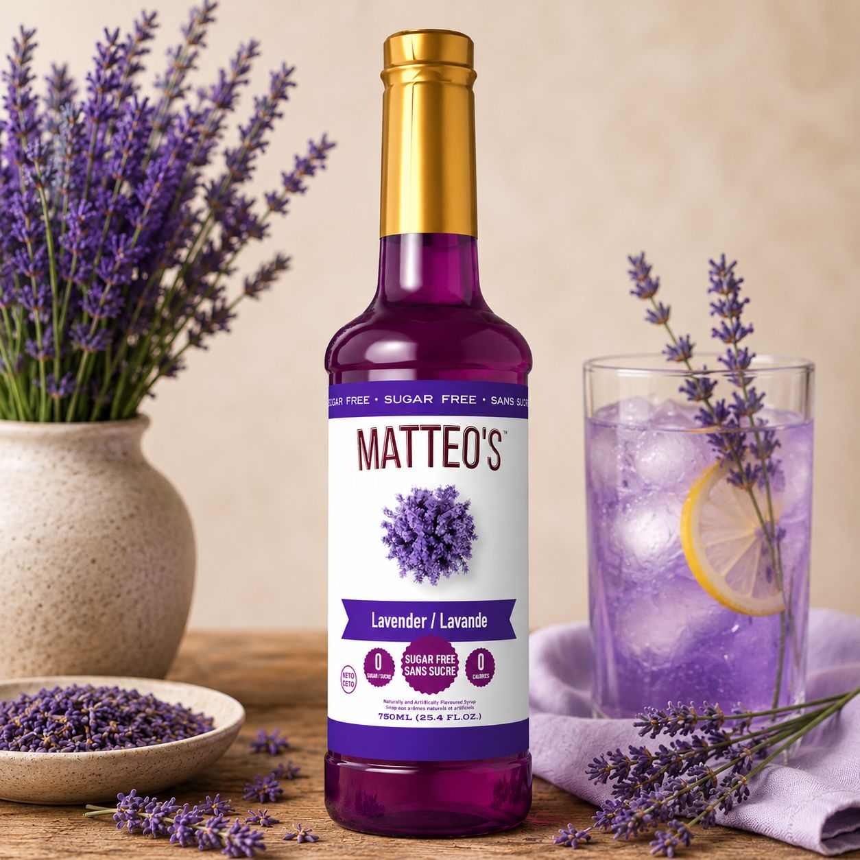Matteo's Sugar Free Lavender Syrup 750ml Matteo's Sugar Free Lavender Syrup 750ml