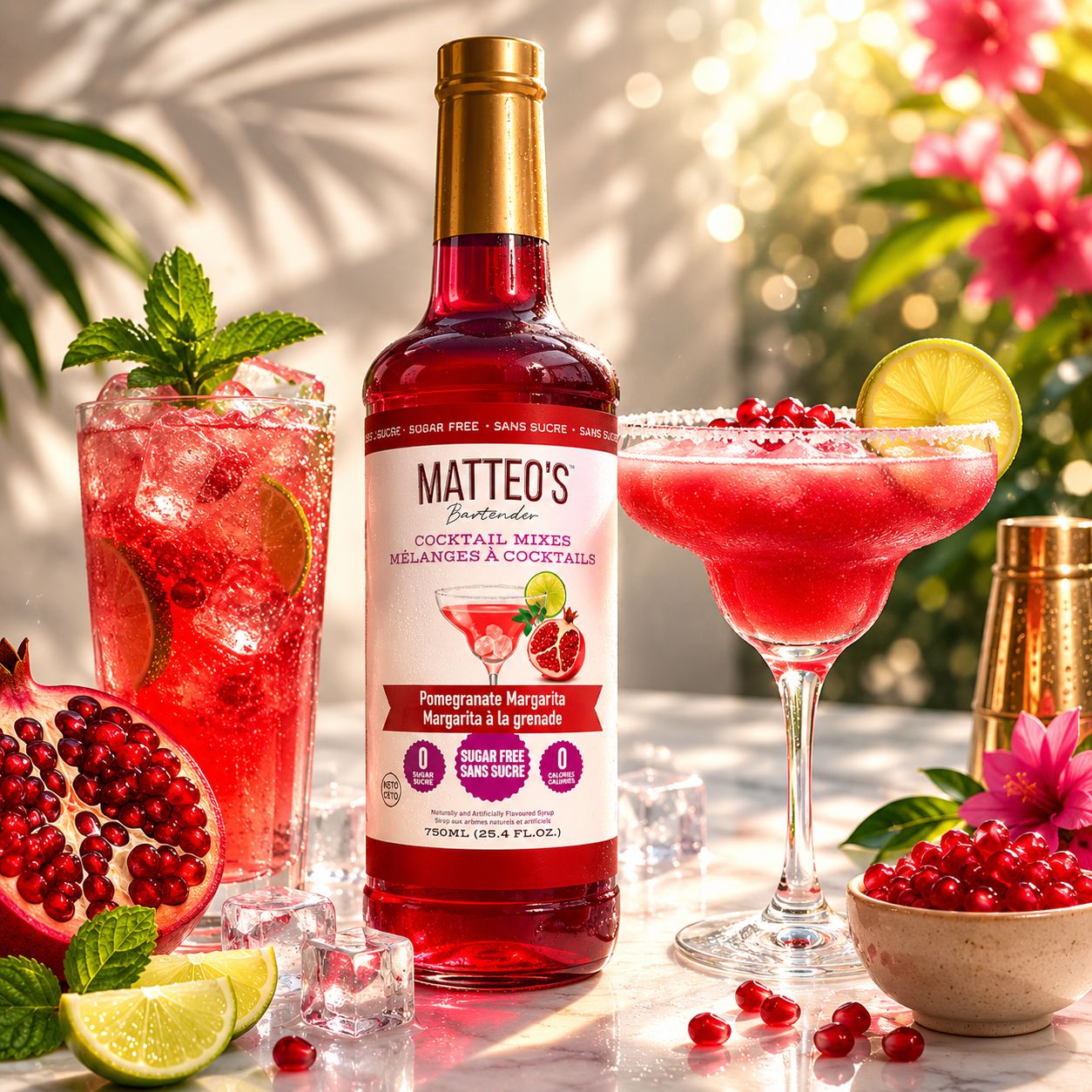 Matteo's Sugar Free Pomegranate Margarita Syrup 750ml