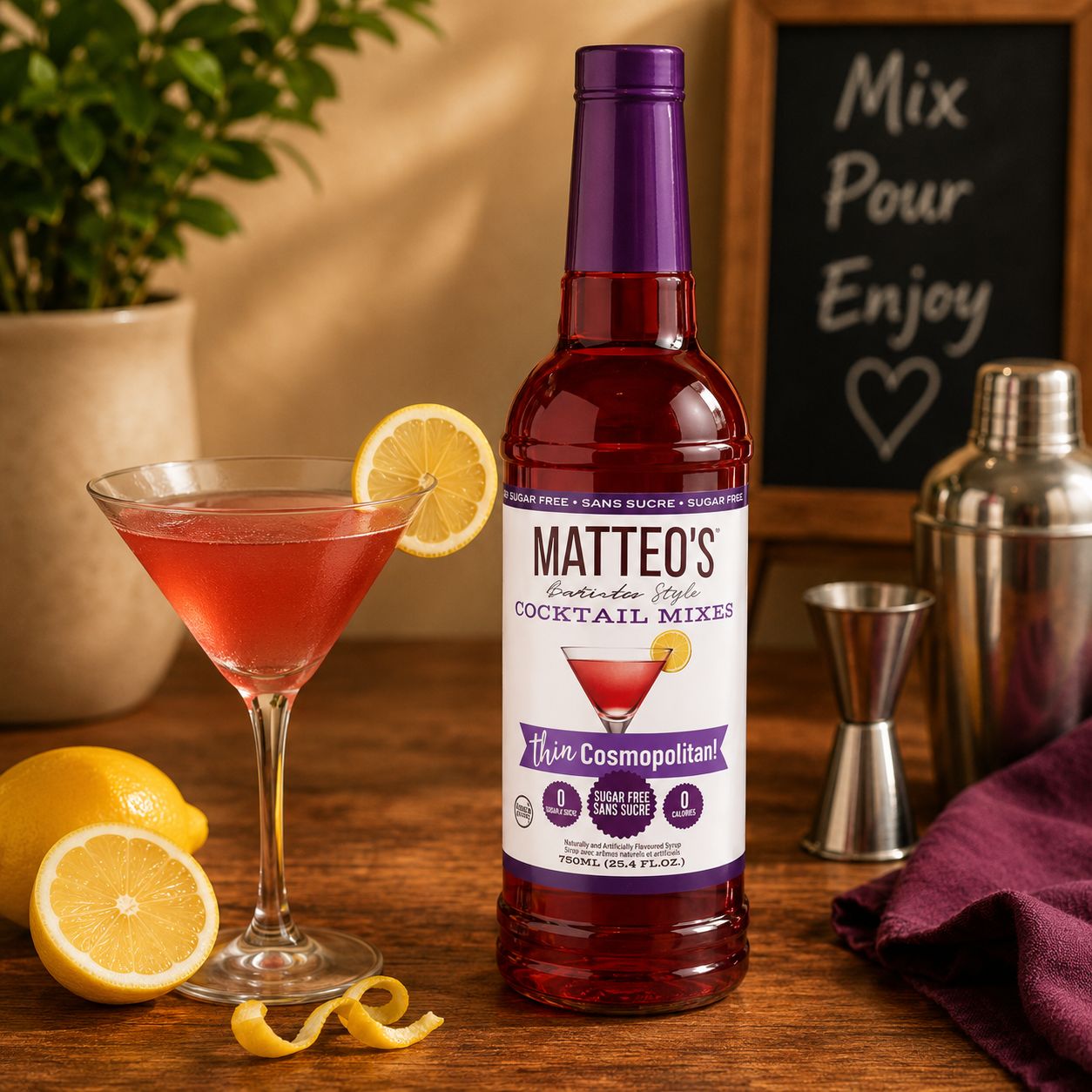 Matteo's Sugar Free Cosmopolitan Syrup 750ml