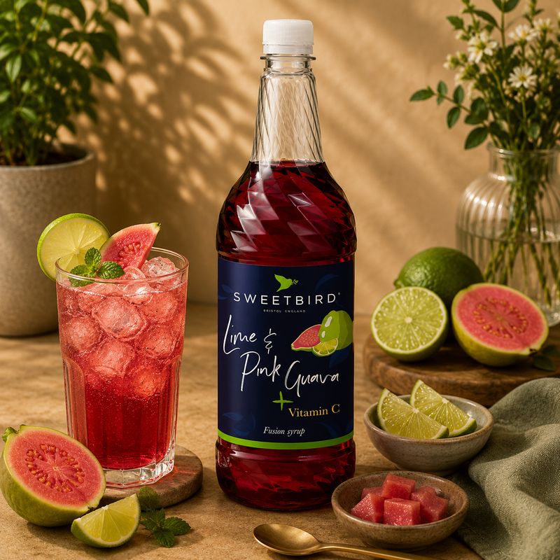 Sweetbird Lime &amp; Pink Guava Fusions+ Syrup 1L