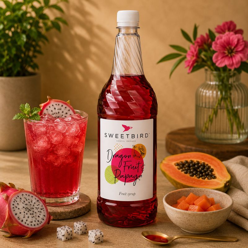 Sweetbird Dragon Fruit &amp; Papaya Syrup 1L